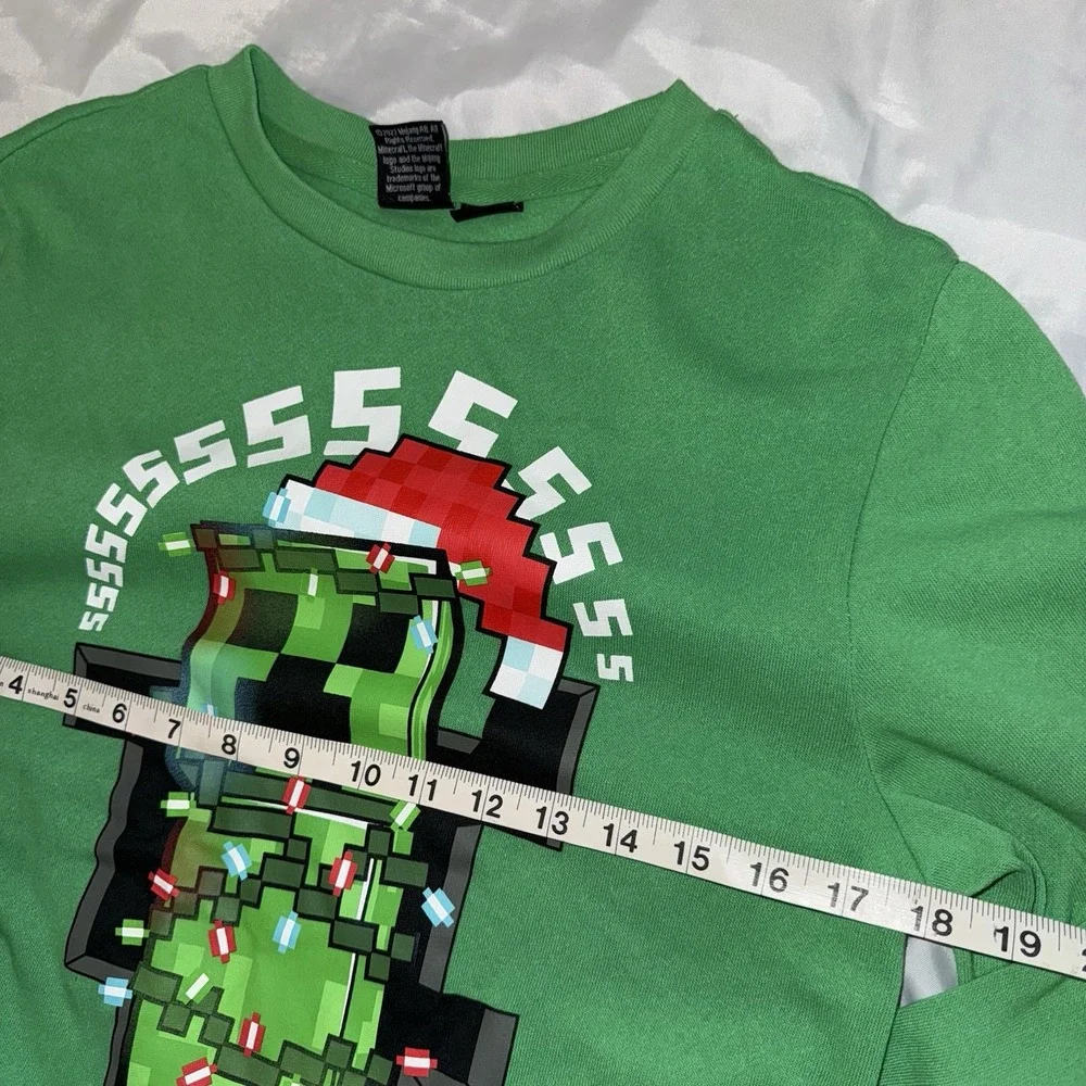 Minecraft Christmas‎ Green Sweatshirt Boys XL